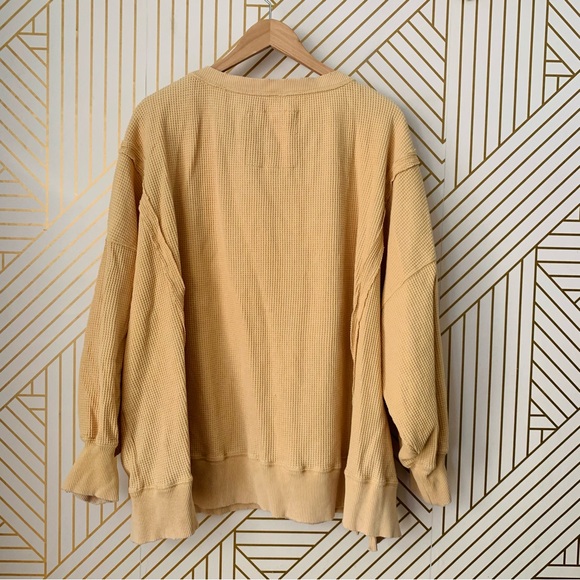 Aerie this feels seriously lived in waffle knit oversized drop shoulder seam XL - Picture 8 of 11